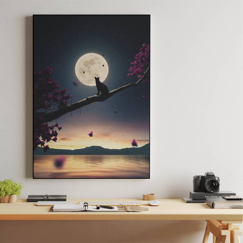 Cat Moon and Stars 3D preview