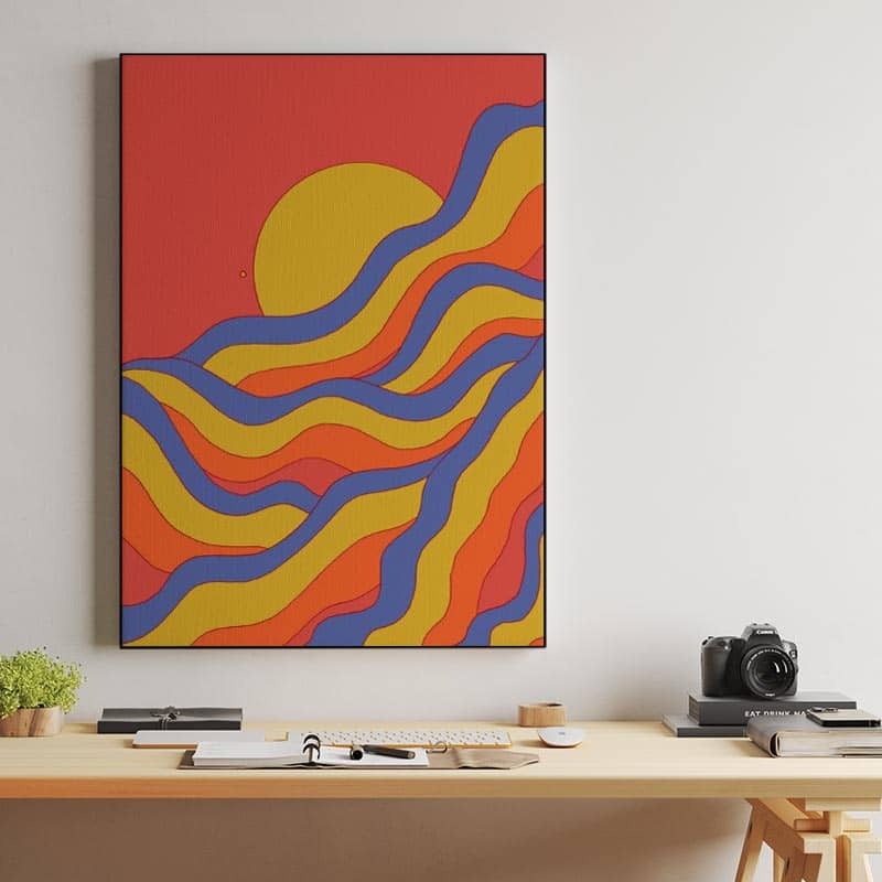 Red rainbow waves preview