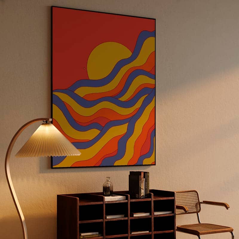 Red rainbow waves preview