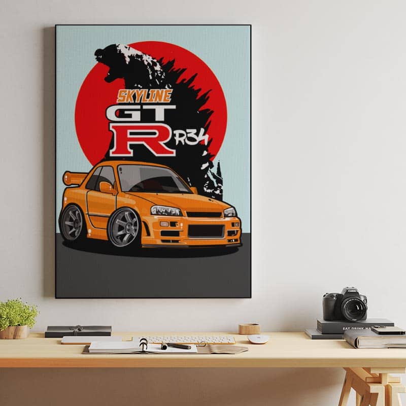 nissan skyline r34 GTR gojira preview