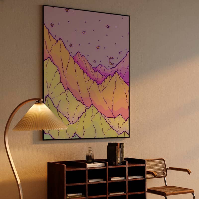 A pastel mountain range preview