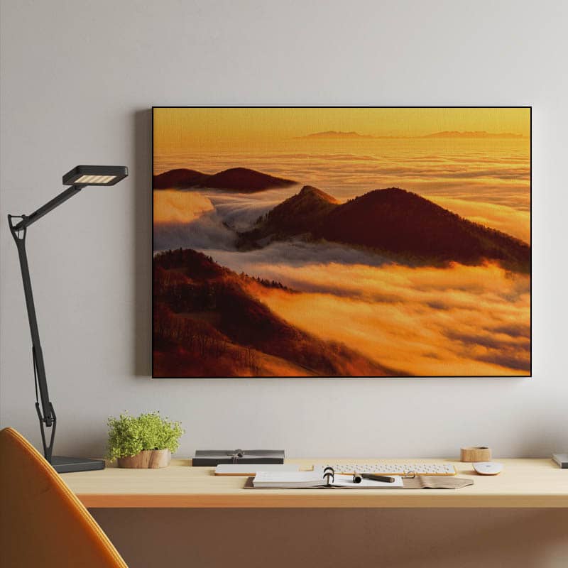 Sunset over the clouds preview