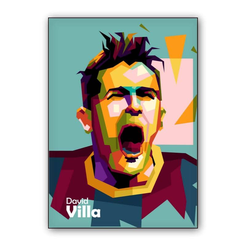 David Villa ekspression goal in pop art preview