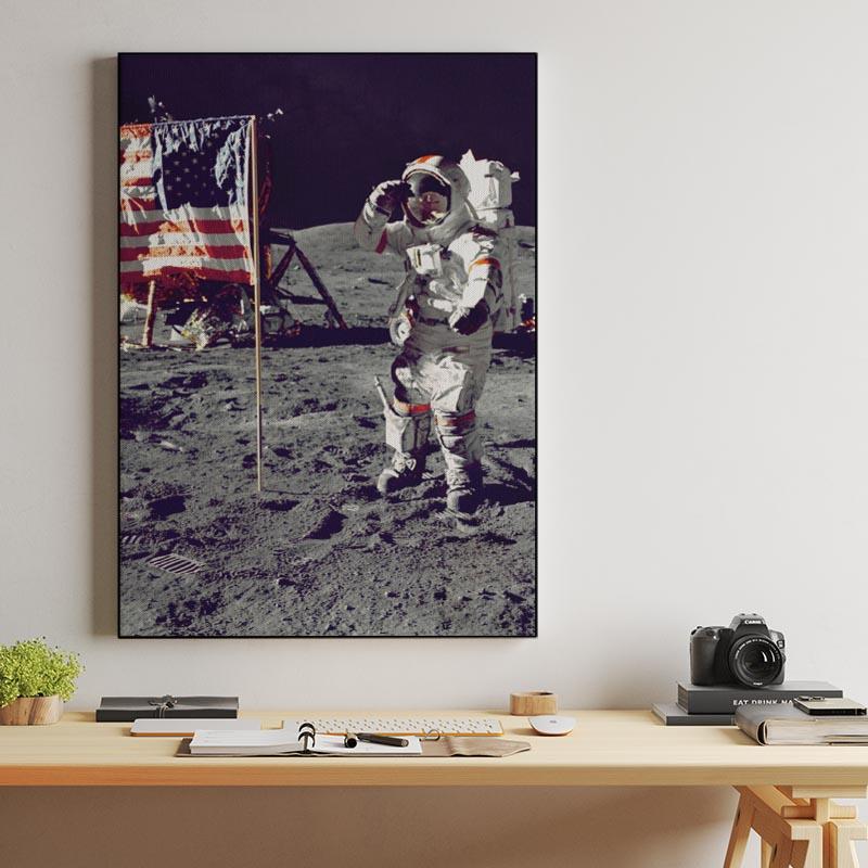 Astronaut on The Moon Canvas