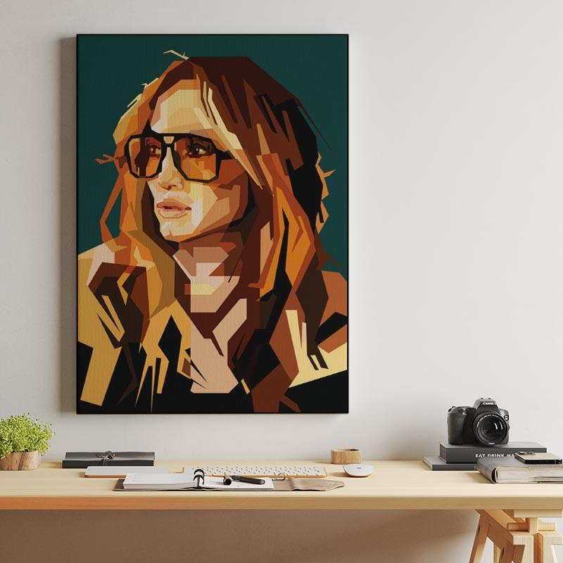 Jennifer Lopez Celebrity Retro Style Illustration