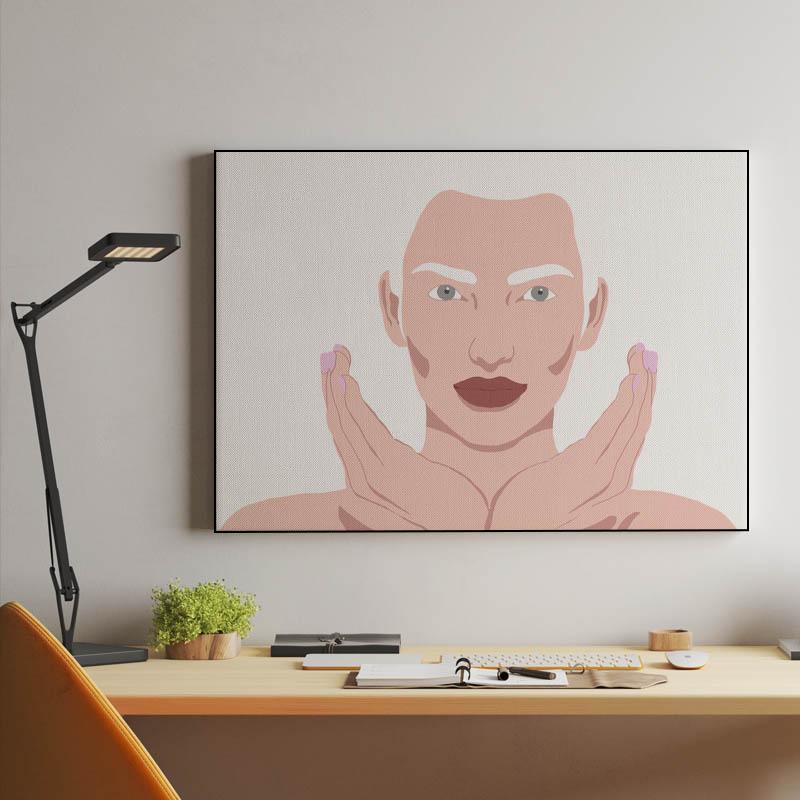 Futurist woman portrait