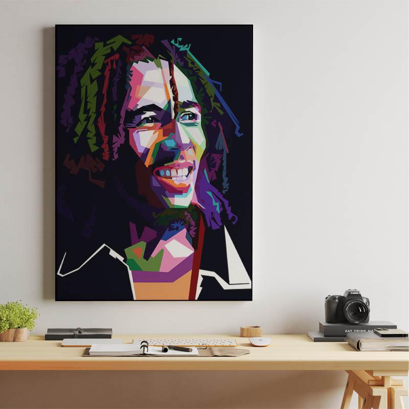 Bob Marley in wpap pop art