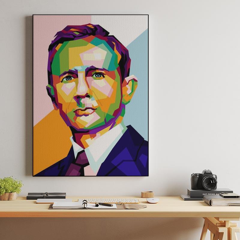 Legend Actor Daniel Craig James bond in illustration
