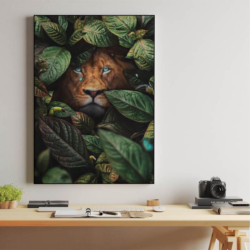 Lion in Leaves