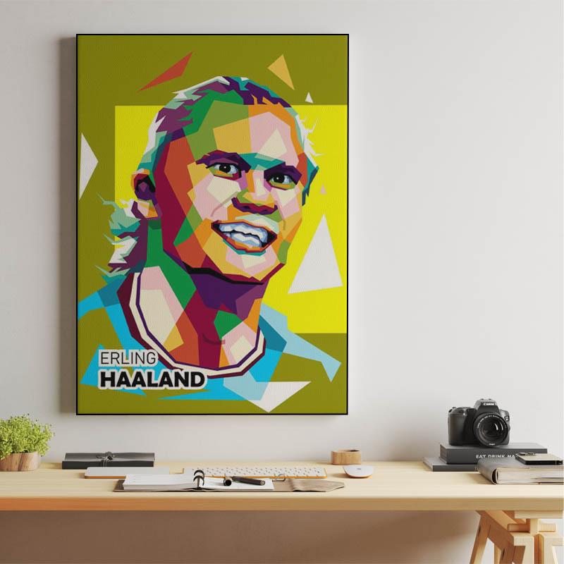 Haaland in pop illustration colourfull style