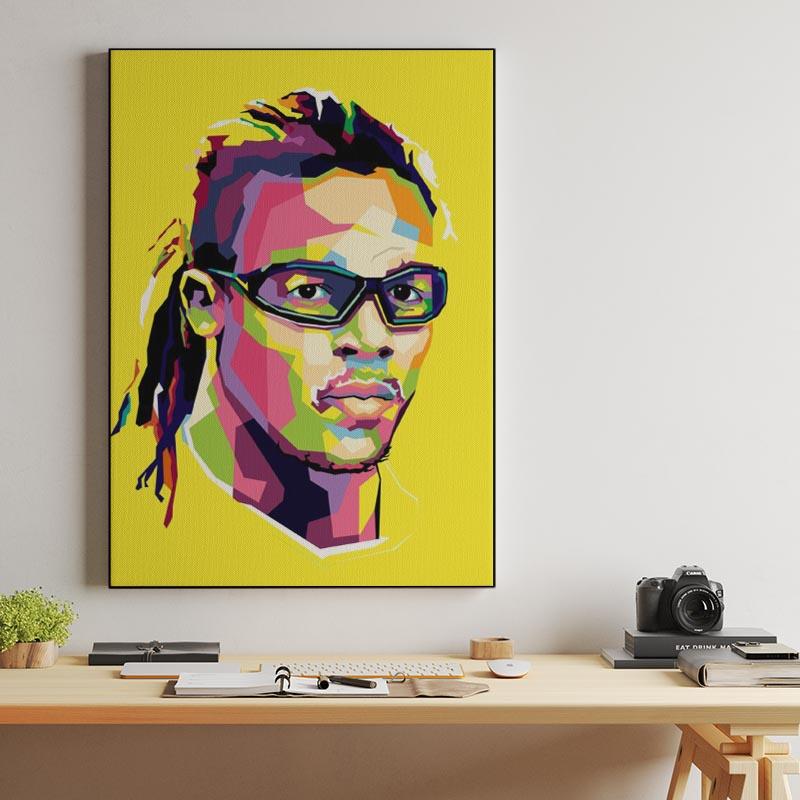 Legend football Edgar David in amazing illustration