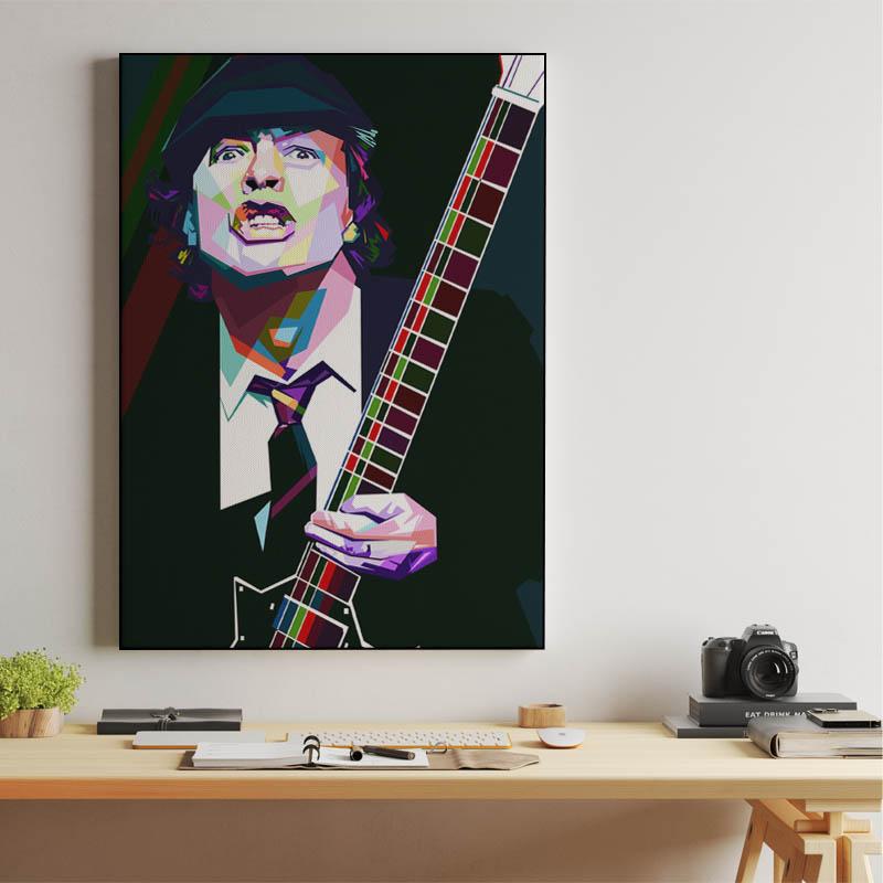 Angus Young in wpap pop art