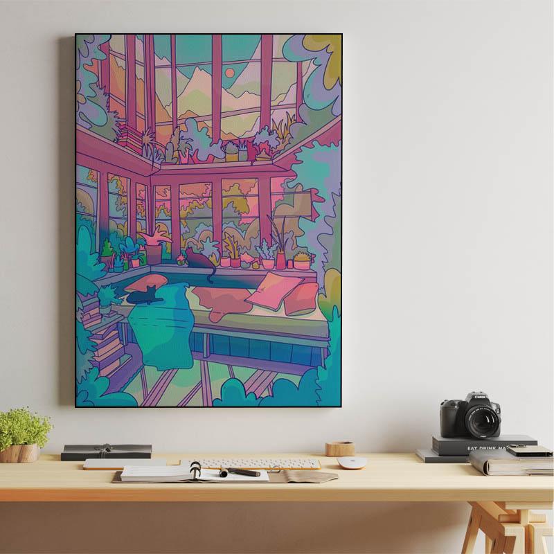 Room of cats and nature