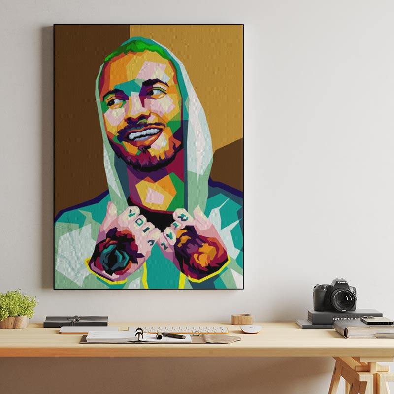 Rapper J Balvin in trending illustration