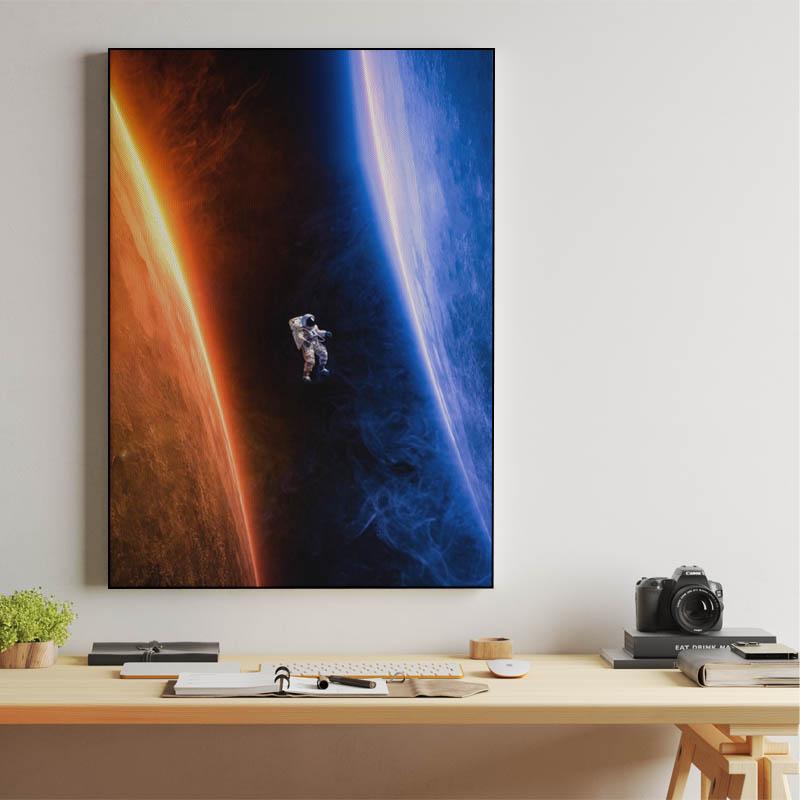 Astronaut between planets