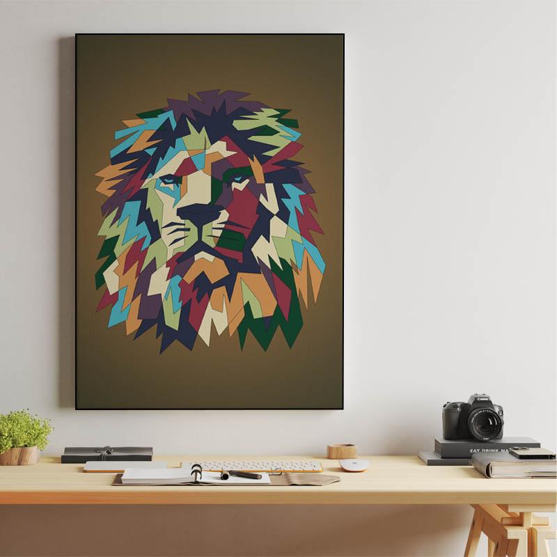 Colorful Lion Canvas