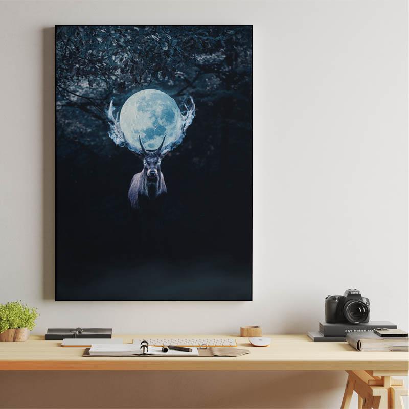 Mysterious Deer in Night