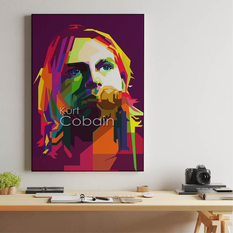 Kurt Cobain Pop Art WPAP - Canvast Print