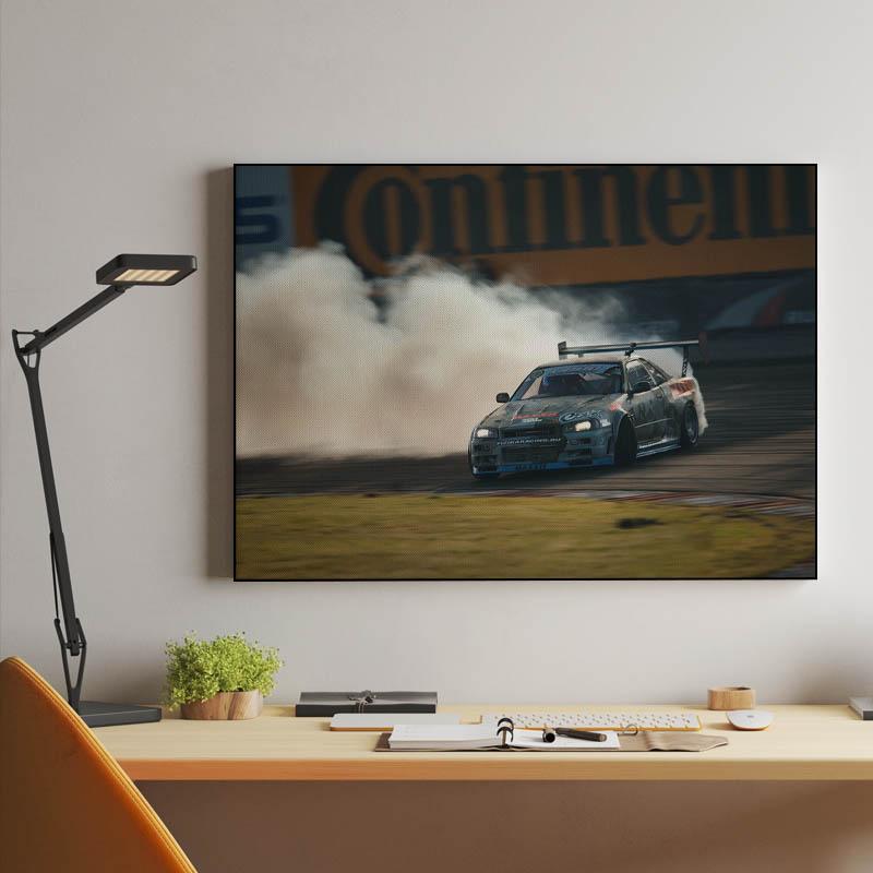 Drifting Nissan Skyline GT-R R34