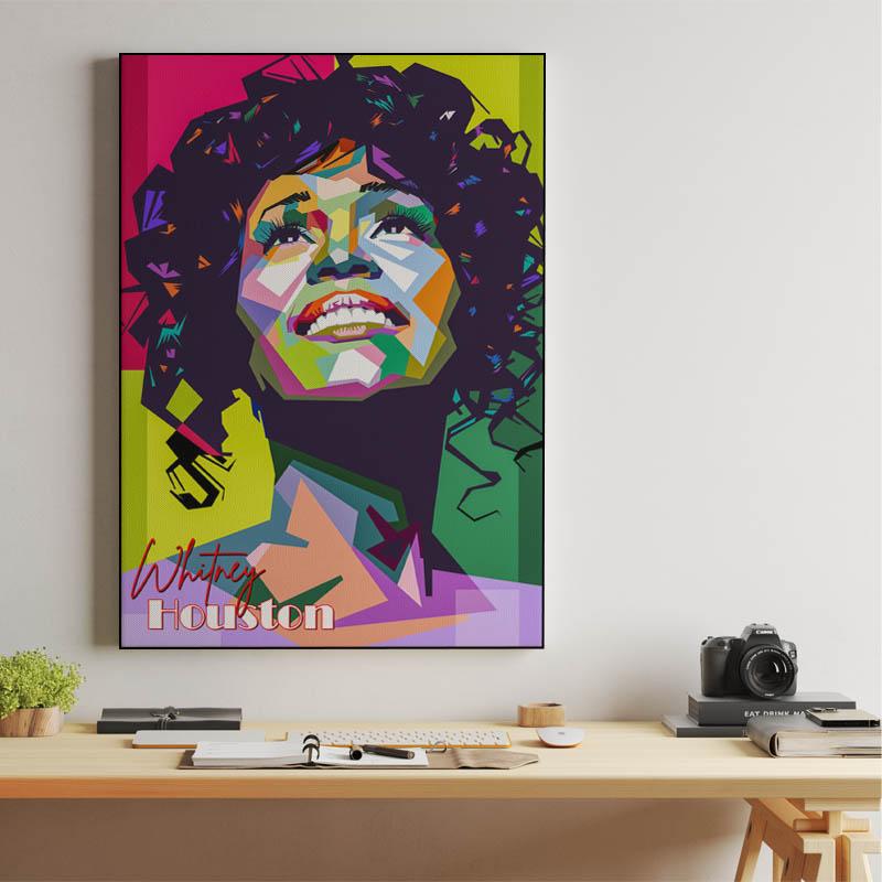Whitney Houston in wpap pop art