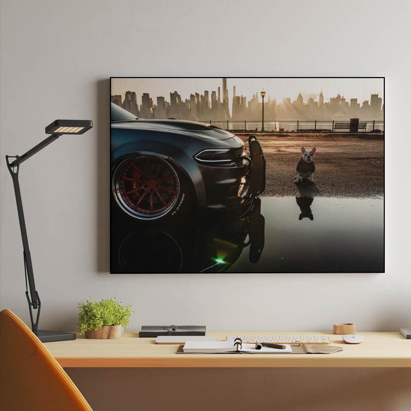 Dodge Charger SRT Hellcat Widebody with dog