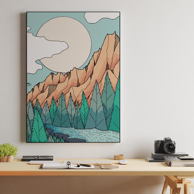 As the river turns around the mountains