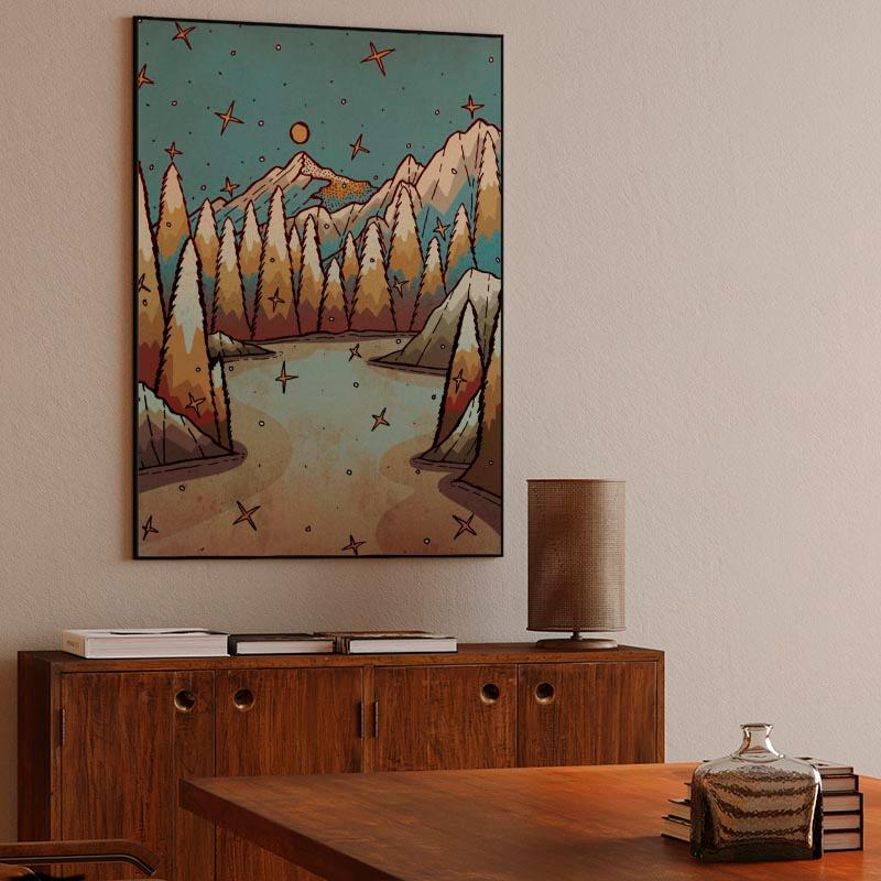 Winter of gold and blue