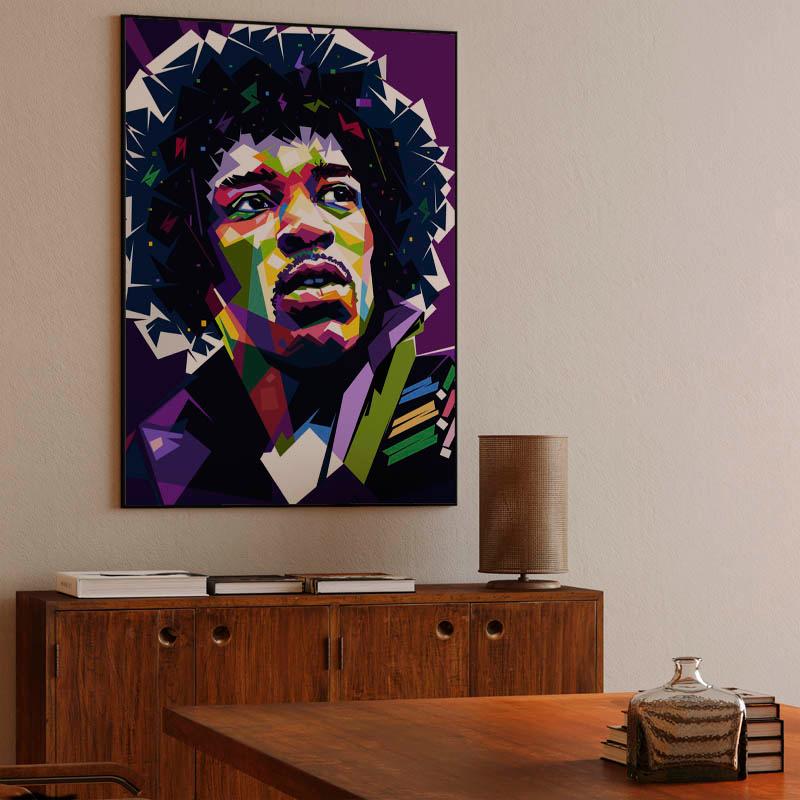 Jimi Hendrix in wpap pop art