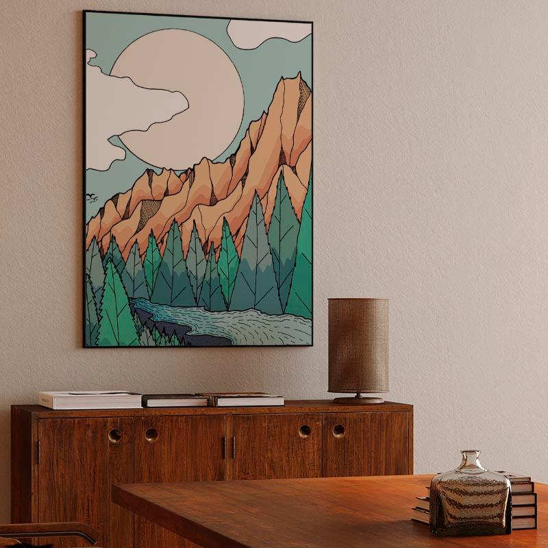 As the river turns around the mountains