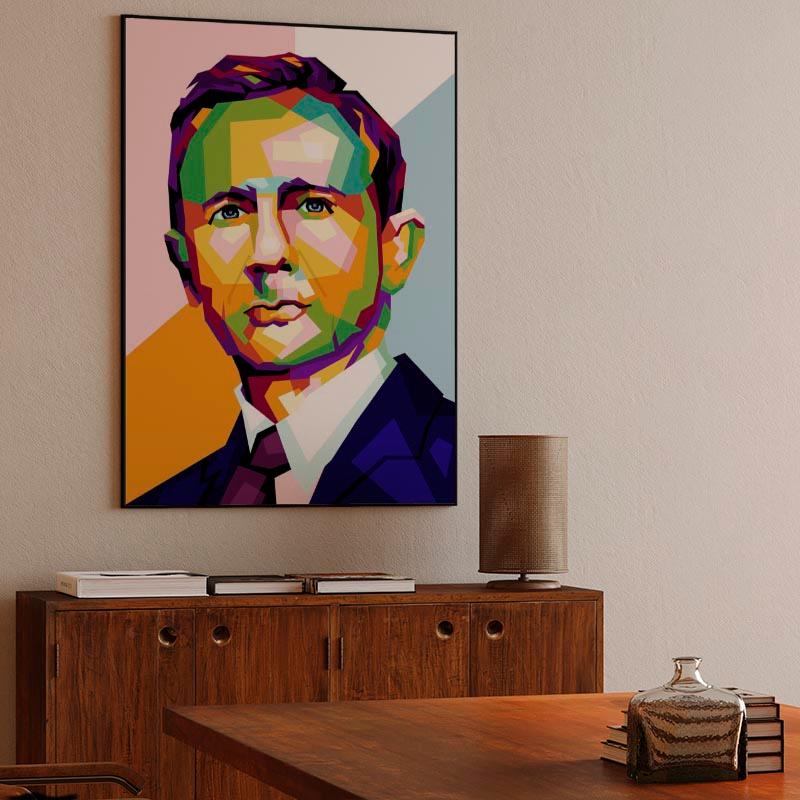 Legend Actor Daniel Craig James bond in illustration