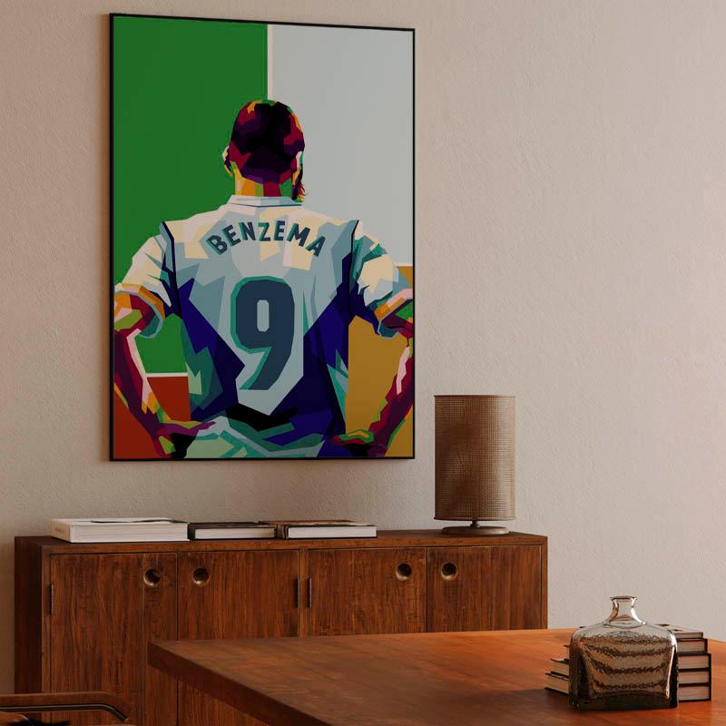 Karim Benzema in legend football illustration