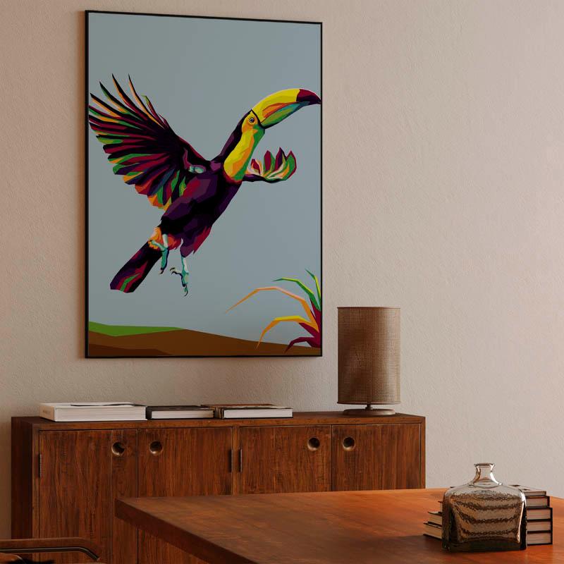 Bird exotic Toucan in wpap illustration