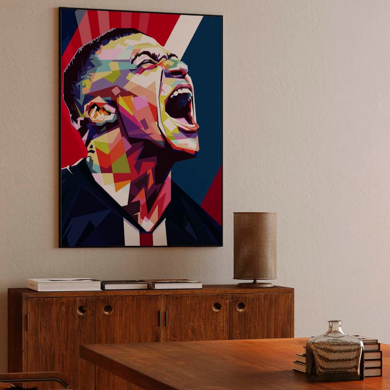 Kylian Mbappé in wpap pop art