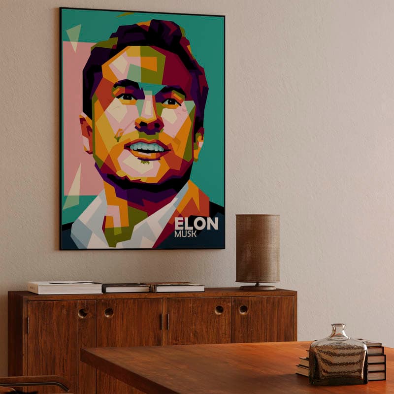 Elon Musk in trending pop art