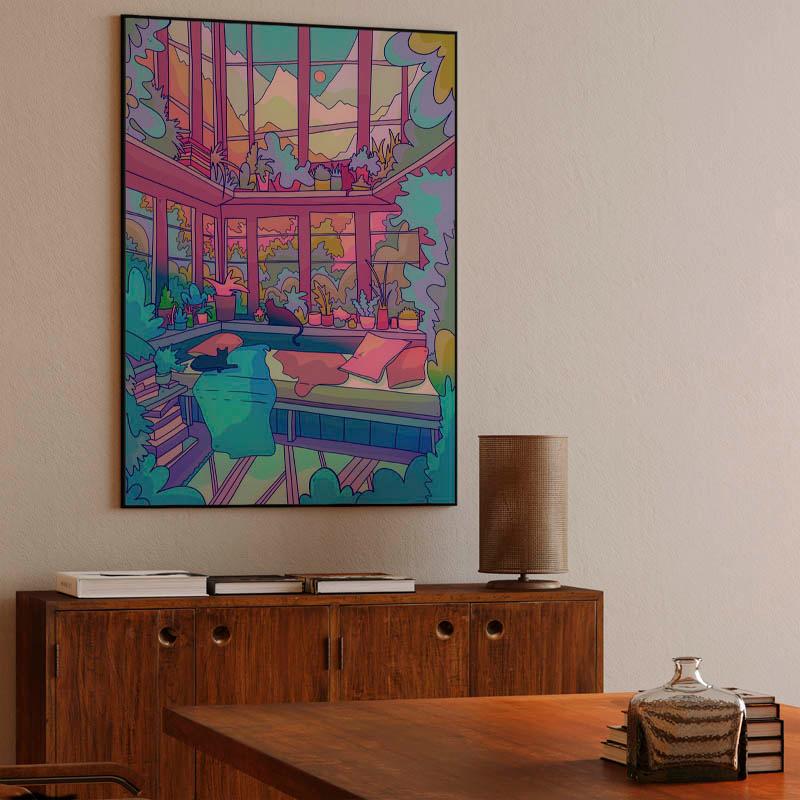 Room of cats and nature