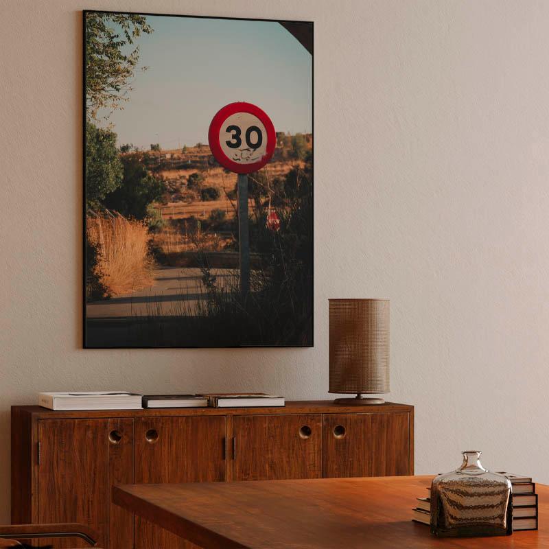 Traffic sign - Fuentes Claras reservoir, Ávila