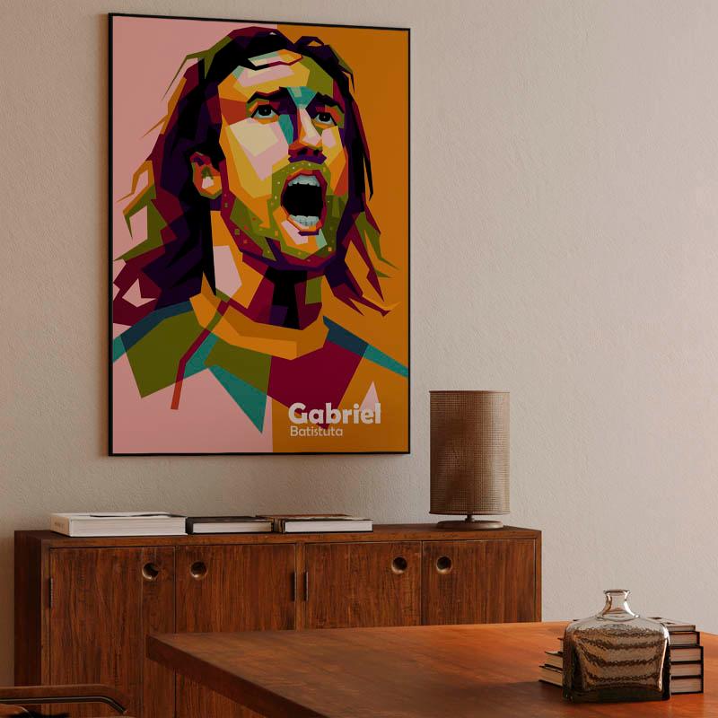 Gabriel Batistuta in wpap pop art