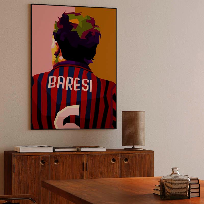 Franco Baresi in wpap pop art