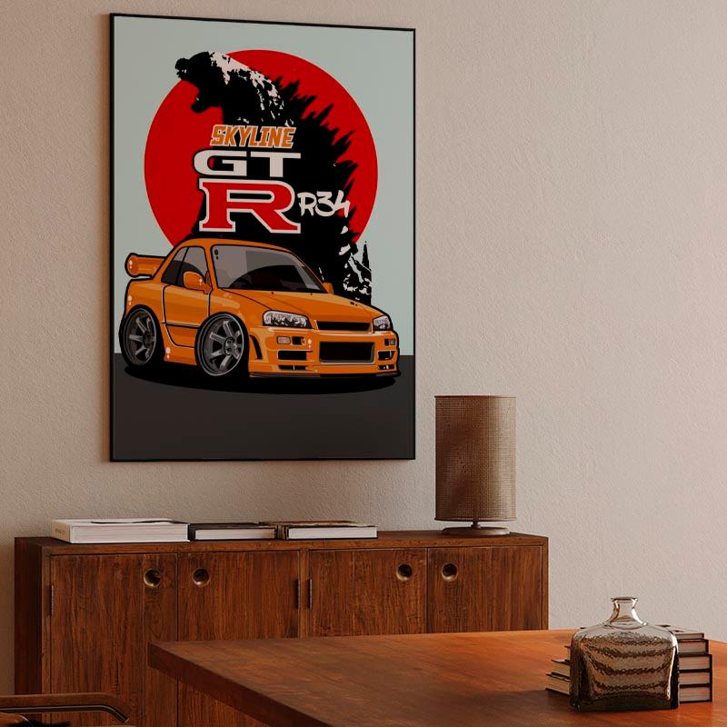 nissan skyline r34 GTR gojira