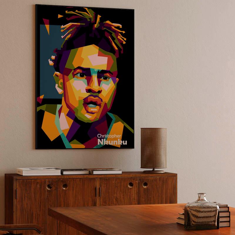 Christoper Nkunku in wpap pop art