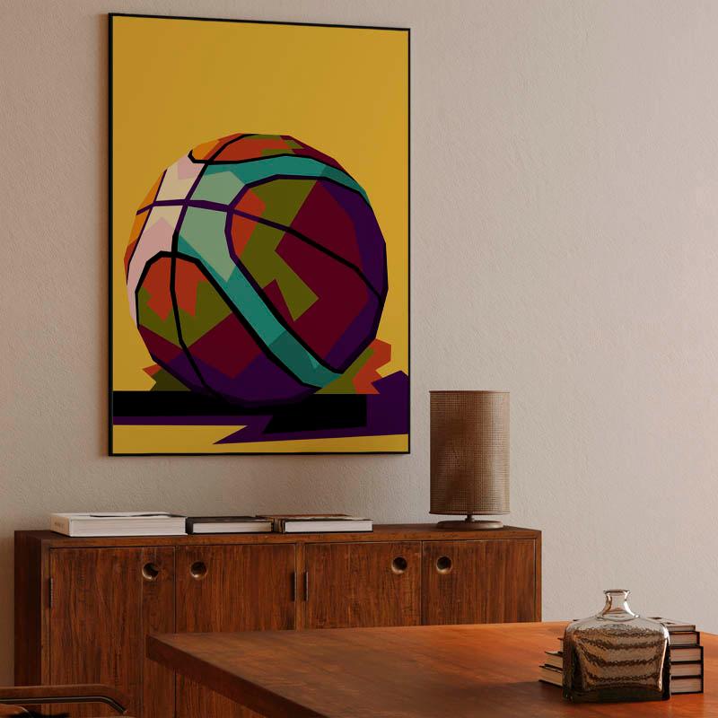 Basketball in wpap pop art