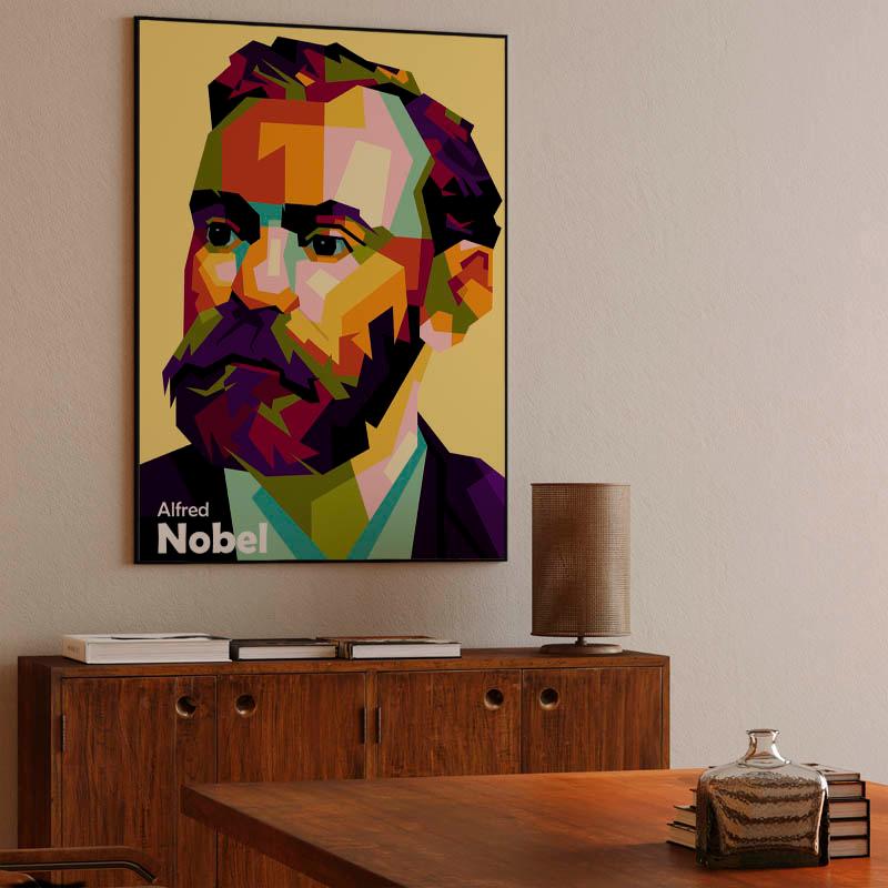 Alfred Nobel in Pop art amazing