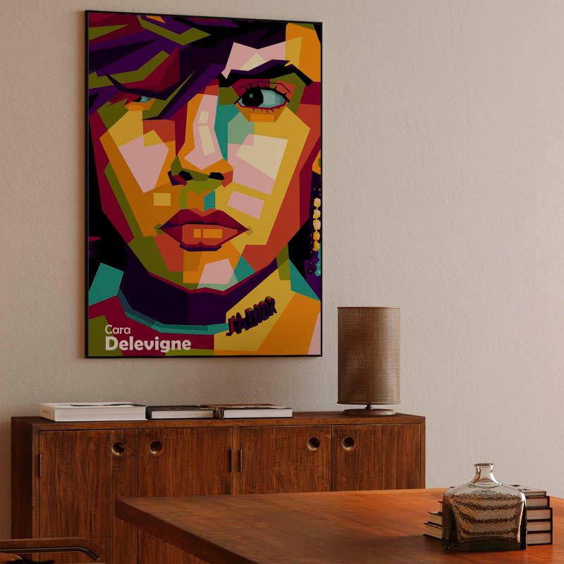 Cara Delevigne in wpap pop art