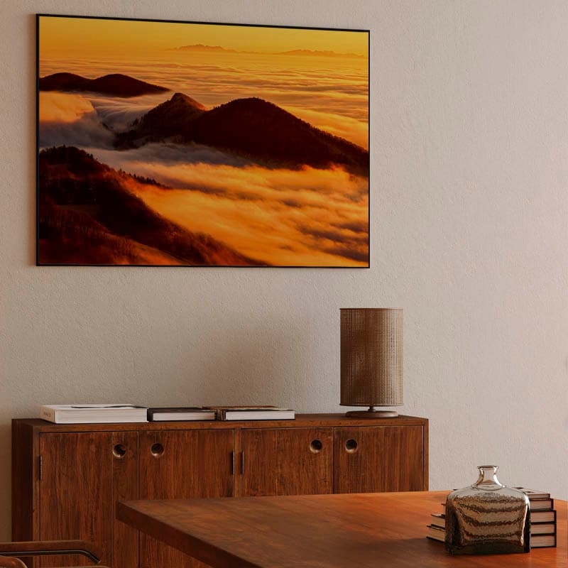 Sunset over the clouds