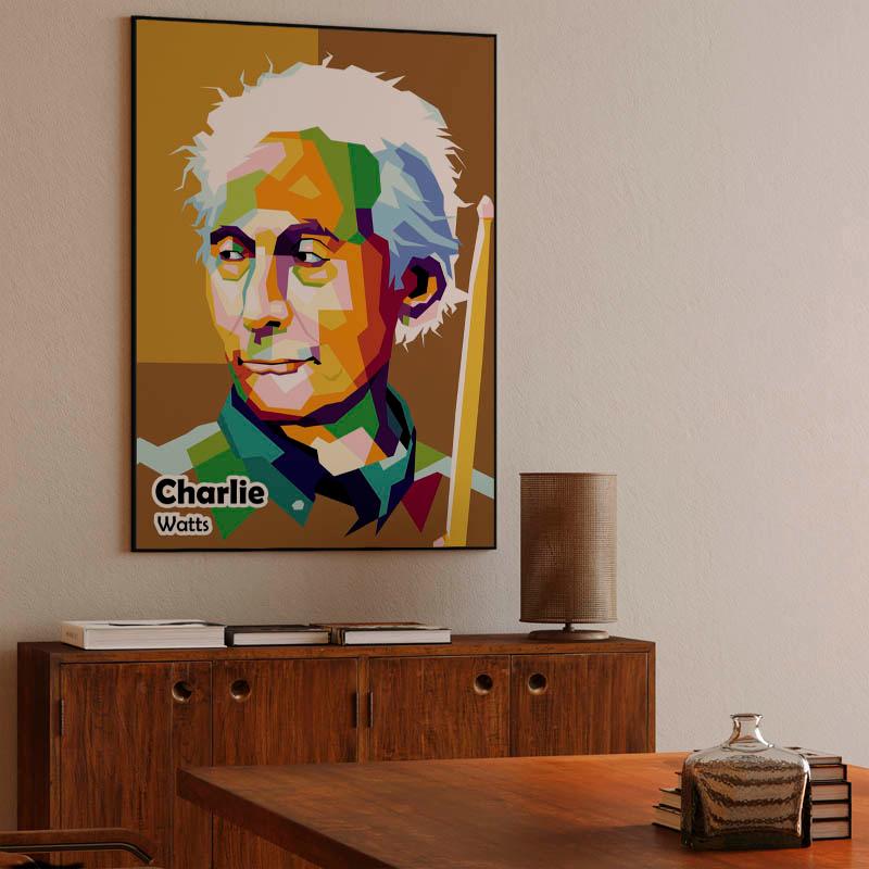 Charlie Watts in trend pop art