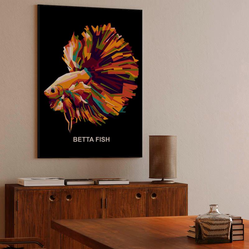 Pop art of Betta Fish in trend