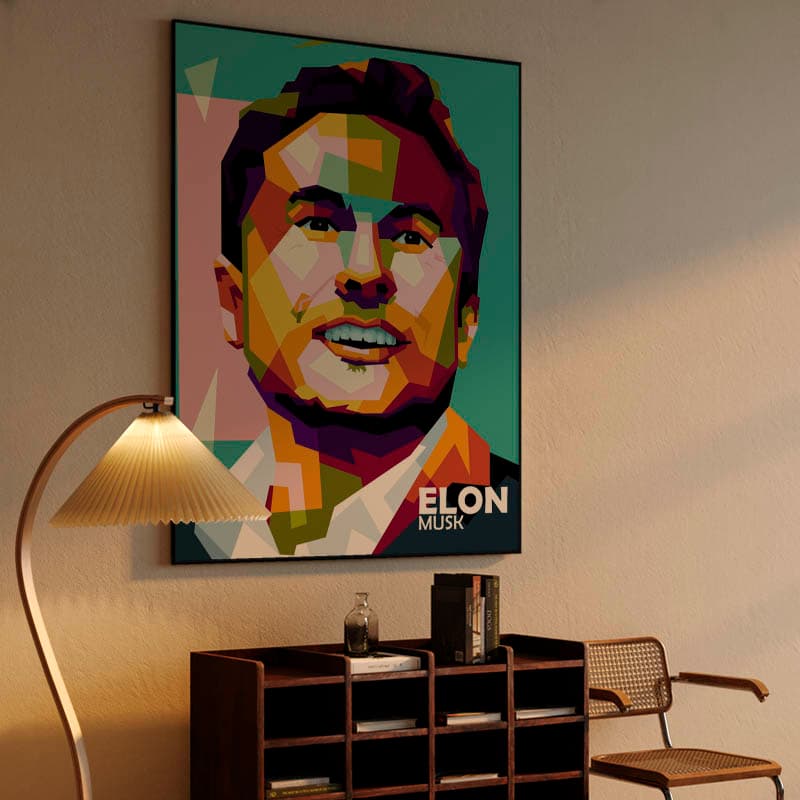 Elon Musk in trending pop art