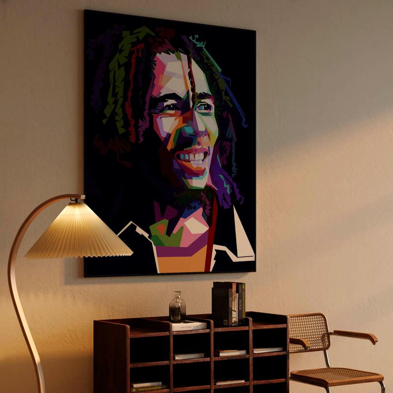 Bob Marley in wpap pop art