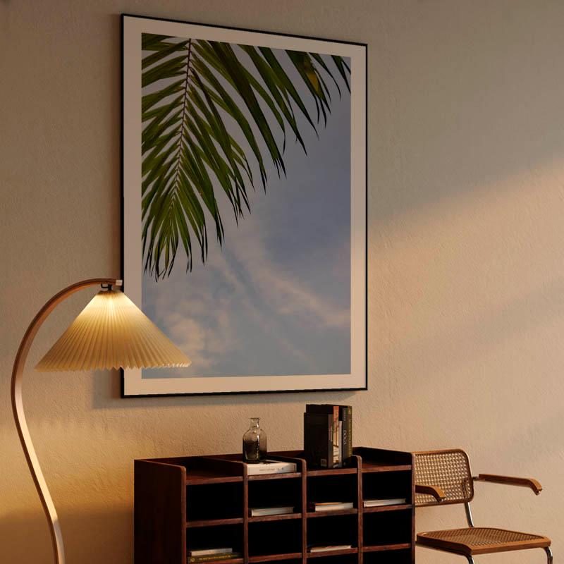 "A Green Palm Grove with the Blue Sky"