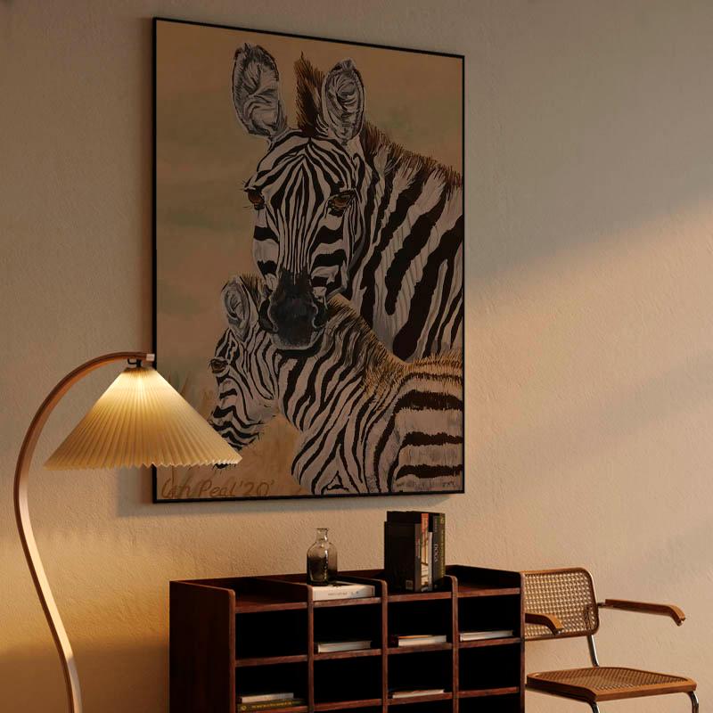 Mother and child zebras